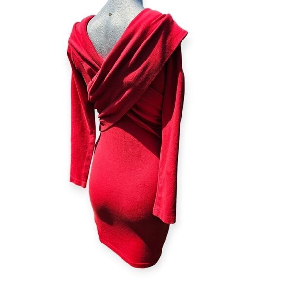 Vintage Yes Red Long Sleeve Mini Dress - Picture 7 of 12